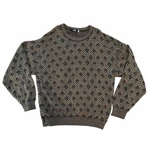 VTG 80s 90s TSR USA Mens Grandpa Sweater 4XB Abstract Crew Knit Retro Thick Cozy